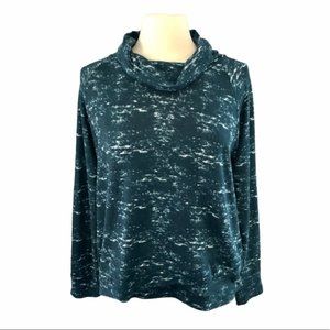Hyba Teal Marled Cowl Neck Sweater